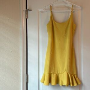 Streetwear Society Yellow Dress with Bottom Ruffle- Size Medium